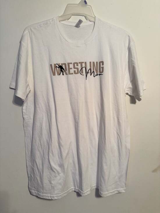 Circle Clothing Tops - Circle Clothing Wrestling Mom Graphic T-Shirt White Size XL